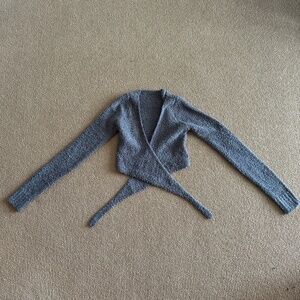 Gray Women's Wrap Sweater